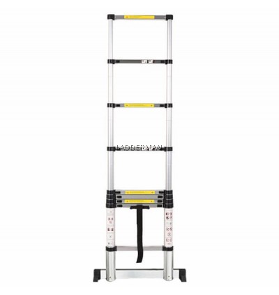 HIGH QUALITY ALUMINIUM TELESCOPIC EXTENDABLE LADDER 2.6M WITH 9 STEPS