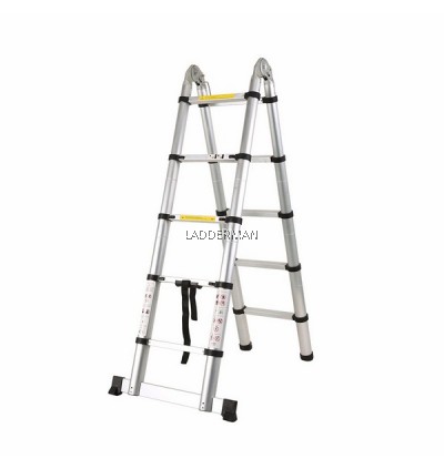 3.2M (1.6M+1.6M) DOUBLE-SIDED MULTIPURPOSE TELESCOPIC EXTENDABLE ALUMINIUM LADDER T2W16