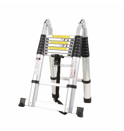 5M (2.5M+2.5M) DOUBLE-SIDED MULTIPURPOSE TELESCOPIC EXTENDABLE ALUMINIUM LADDER T2W25