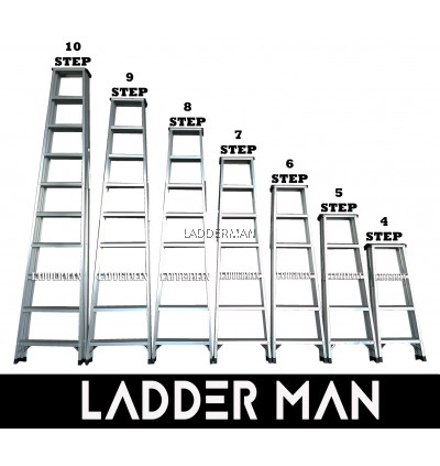 Ladderman Heavy Duty Aluminium Double Sided Ladder (10 STEP)