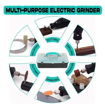 388Pcs Mini Electric Die Grinder Drill Set Tool Variable Rotary Speed DIY Engraver Sander Polisher Carving Drilling Cutting  