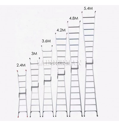(2.4M + 2.4M) 4.8M 15 Step Multifunctional Dual Purpose Two Way Aluminium Ladder