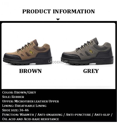 LADDERMAN STEEL TOE SAFETY SHOES SAFETY BOOTS WORK SHOES ANTI-SLIP KASUT SAFETY JENIS SPORT FOR MEN