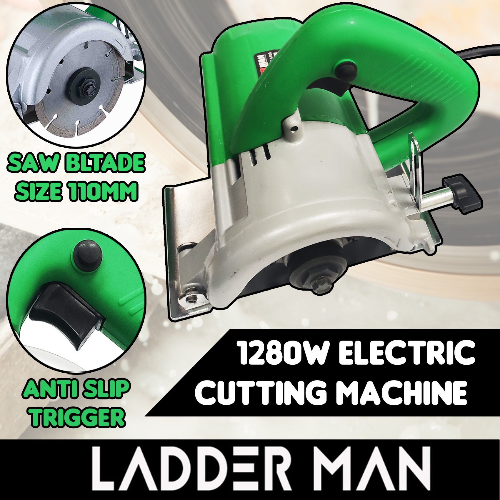 Ladderman 1280W 110mm Electric Cutting Machine Marble Cutter Wood
